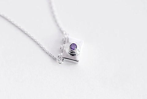 Image of Sterling Silver Mini Flyleaf Camera Necklace