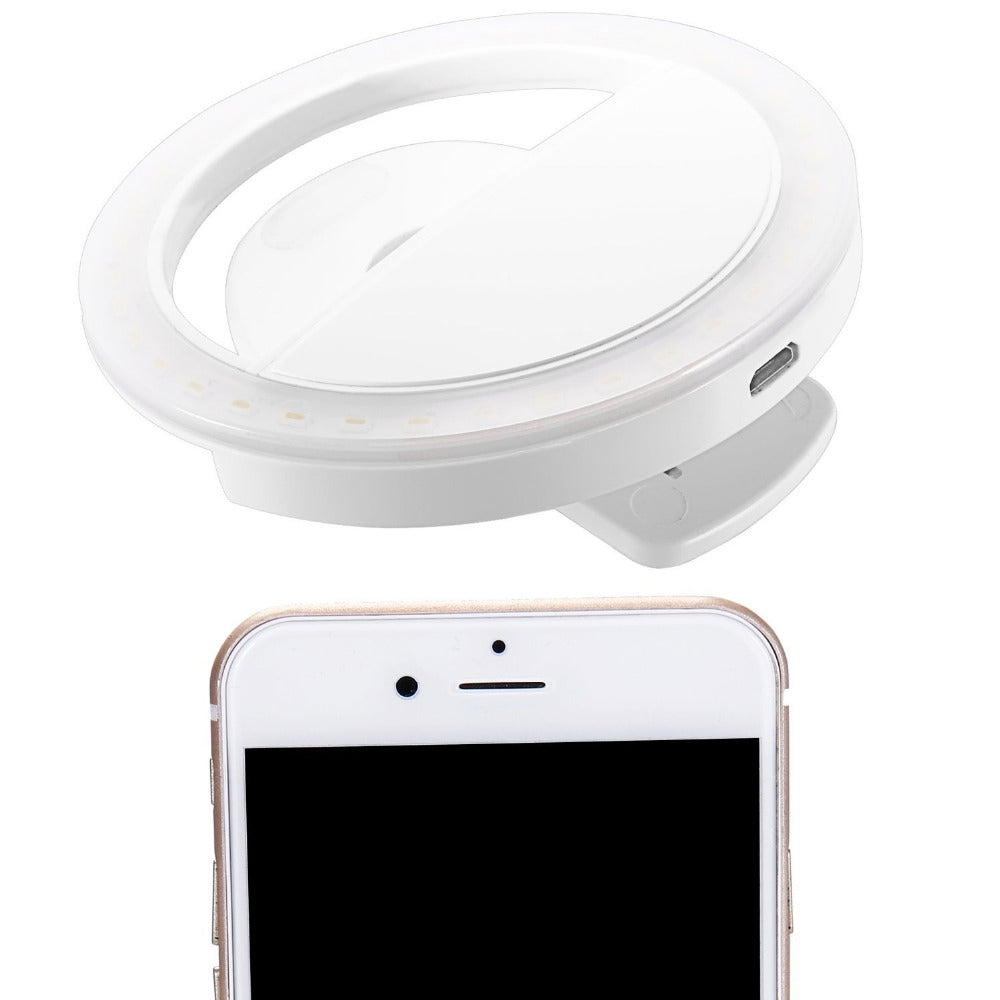 LED Clip-on Rechargeable Selfie Ring Light